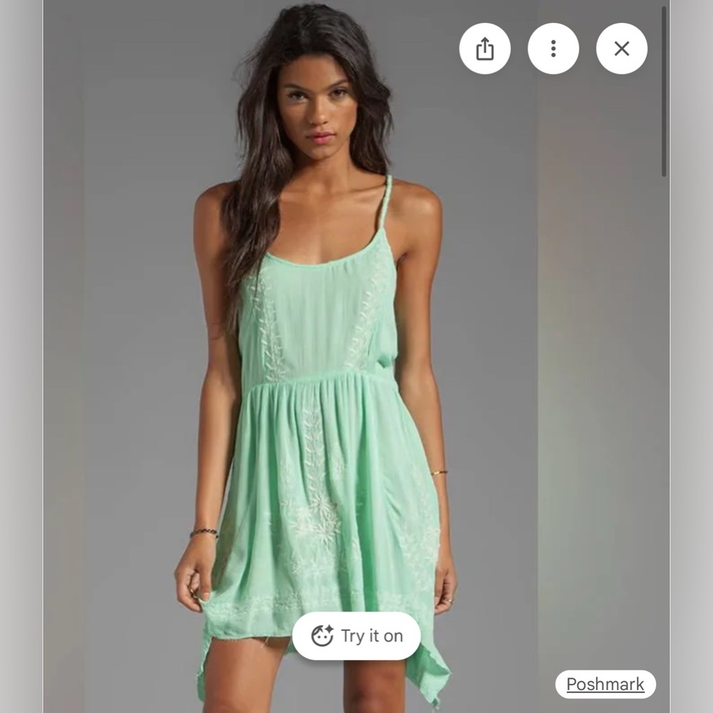 Free People meadows of medallion Mint Green Mini Dress